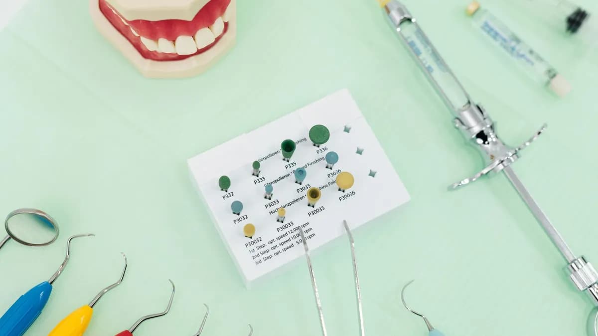Çene kemiğinde iyileşen bir diş implantını gösteren model